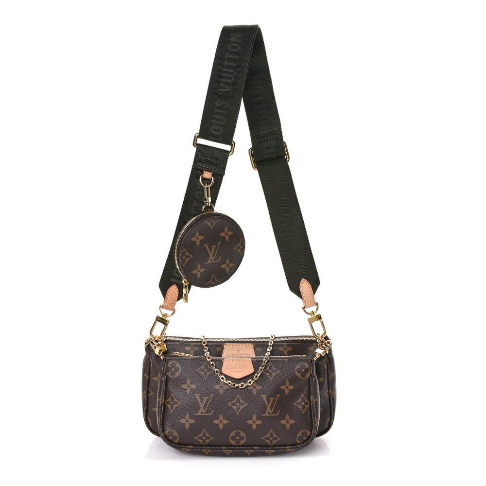 LV Louis Vuitton Multi Pochette Accessoires Khaki Monogram M44813 MSRP $2890 - Picture 2 of 16